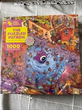 The Puzzled Patron 1000-Piece Kids Puzzle - Purple Artwork